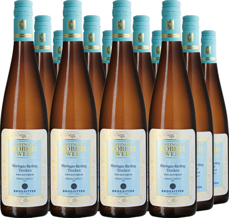 12er Vorteilspaket Riesling - VDP. Gutswein Rheingau QbA trocken  & H.J. Brogsitter