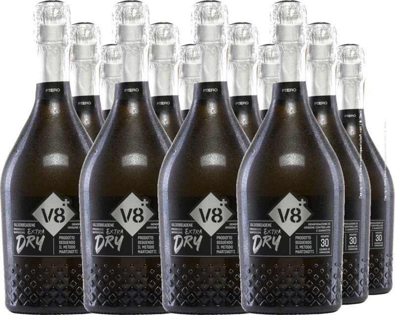 12er Vorteilspaket v8+ Piero Valdobbiadene Prosecco Superiore Extra Dry