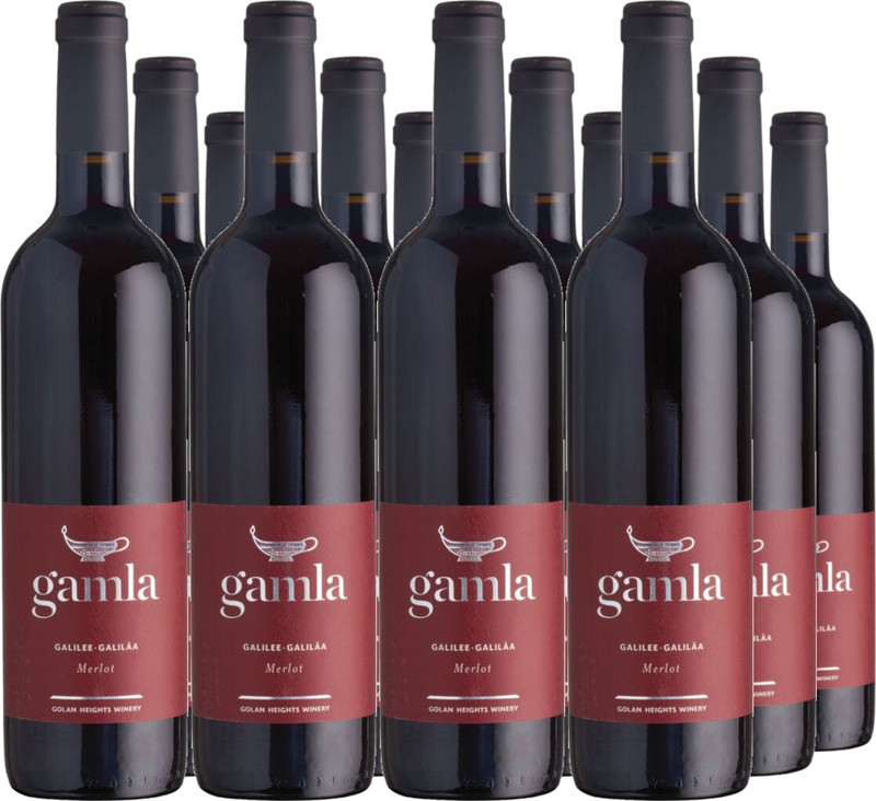 12er Vorteilspaket Gamla Merlot Golanhöhen, Galiläa