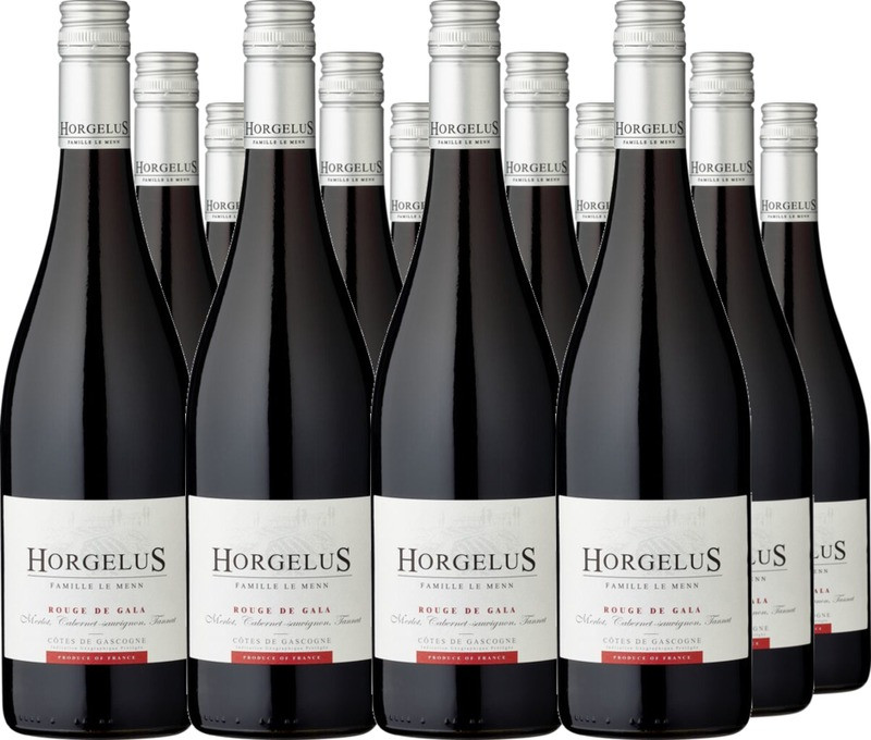12er Vorteilspaket Horgelus Rouge Côtes de Gascogne I.G.P. Merlot-Tannat