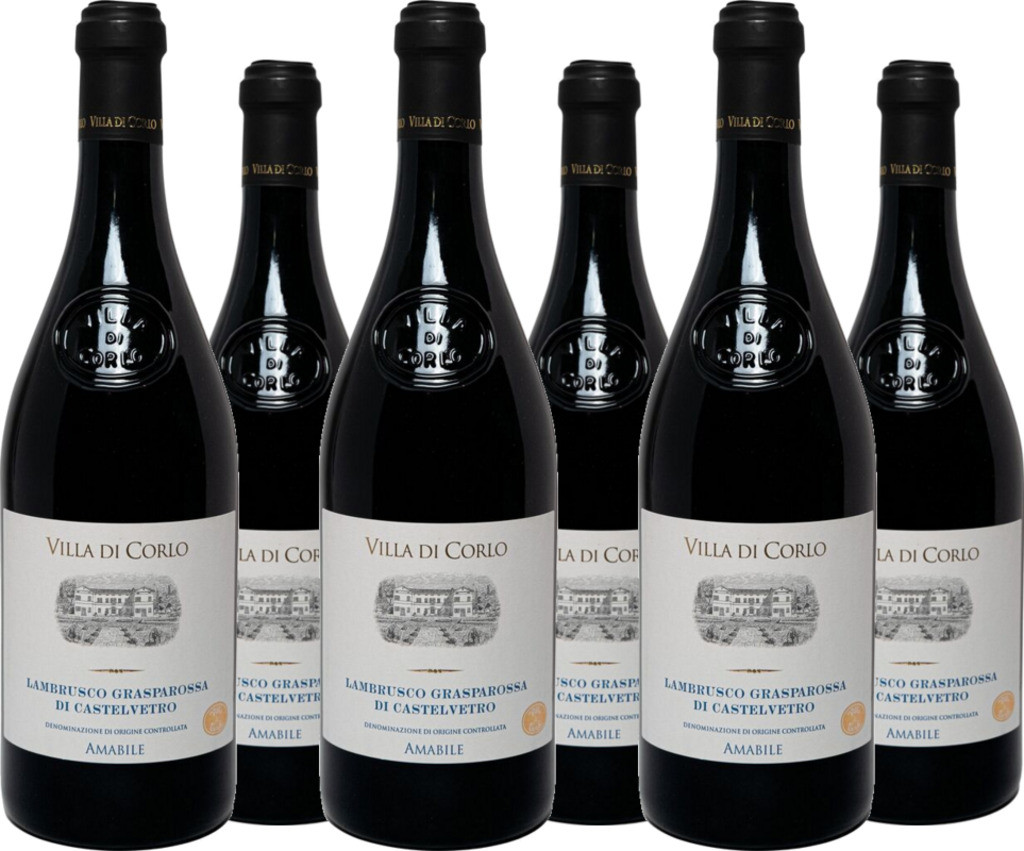6er Vorteilspaket Lambrusco Grasparossa DOC Amabile Tappo R. Vino Frizzante