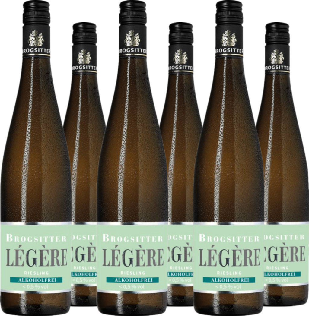 6er Vorteilspaket "Légère" - Riesling alkoholfreier Wein Brogsitter