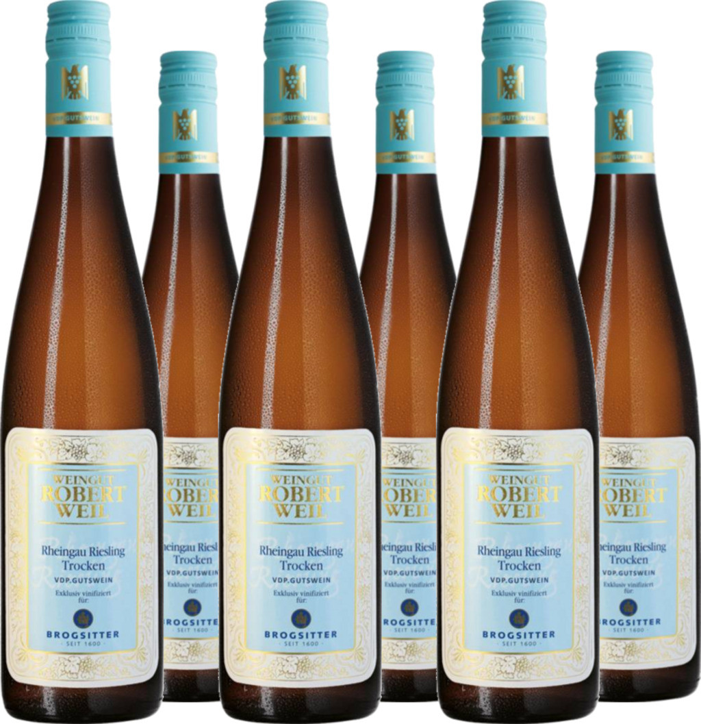 6er Vorteilspaket Riesling - VDP. Gutswein Rheingau QbA trocken  & H.J. Brogsitter