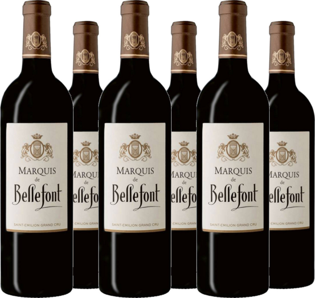 6er Vorteilspaket Marquis de Bellefont Saint-Émilion Grand Cru AC Château de Bellefont Belcier