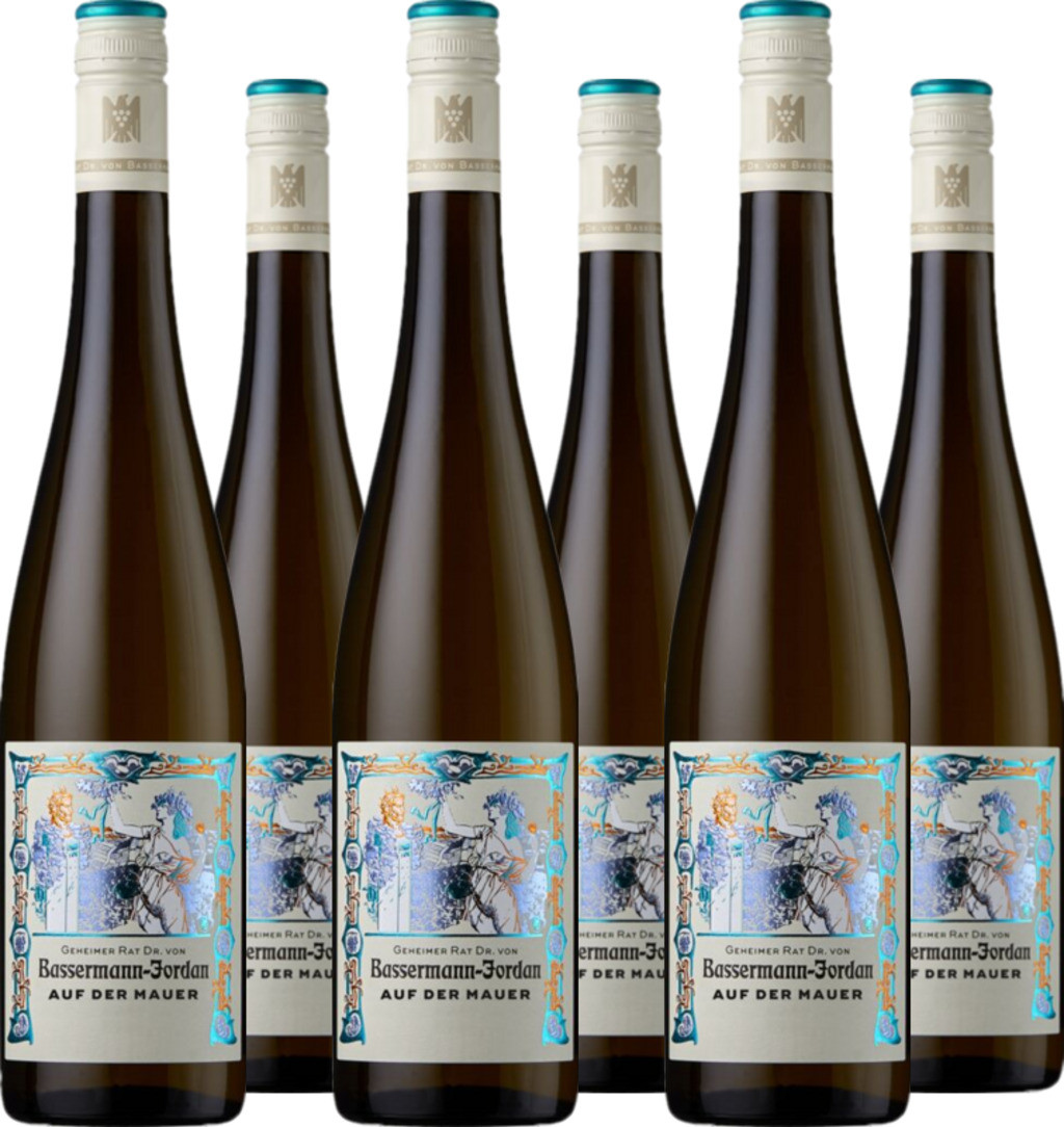 6er Vorteilspaket Bassermann Riesling Auf der Mauer QbA