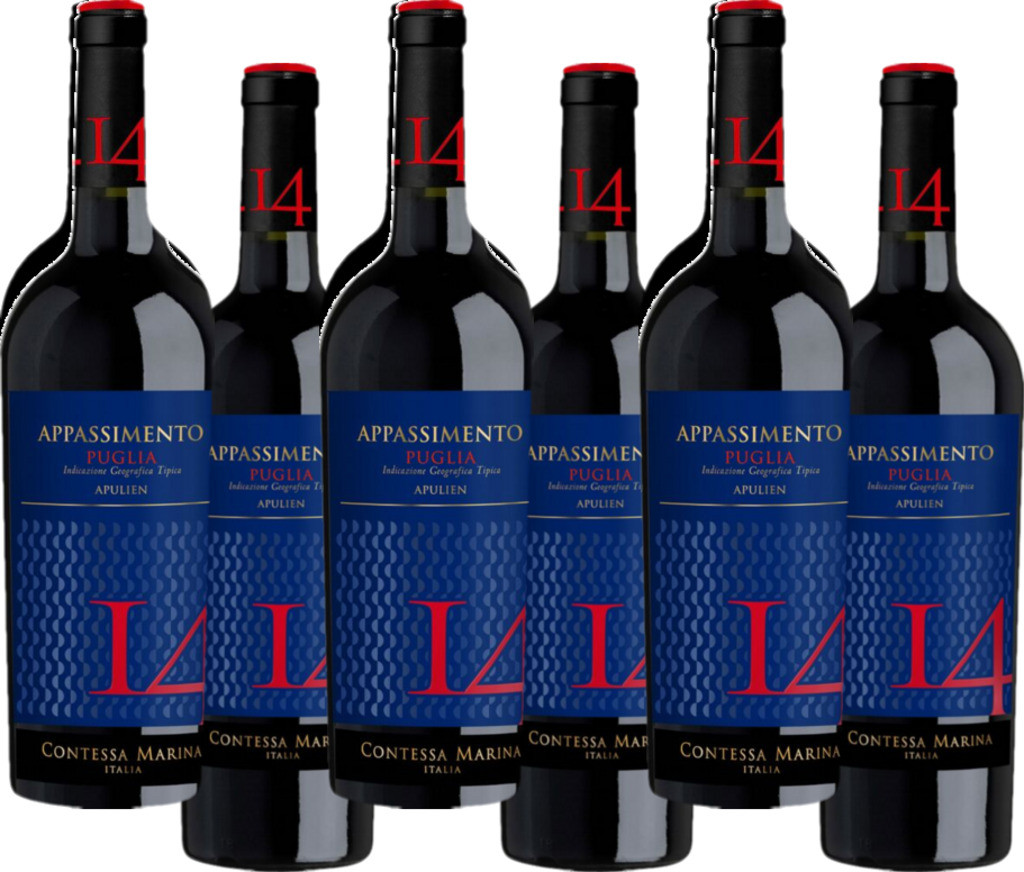 6er Vorteilspaket Appassimento Puglia IGT 14 Contessa Marina