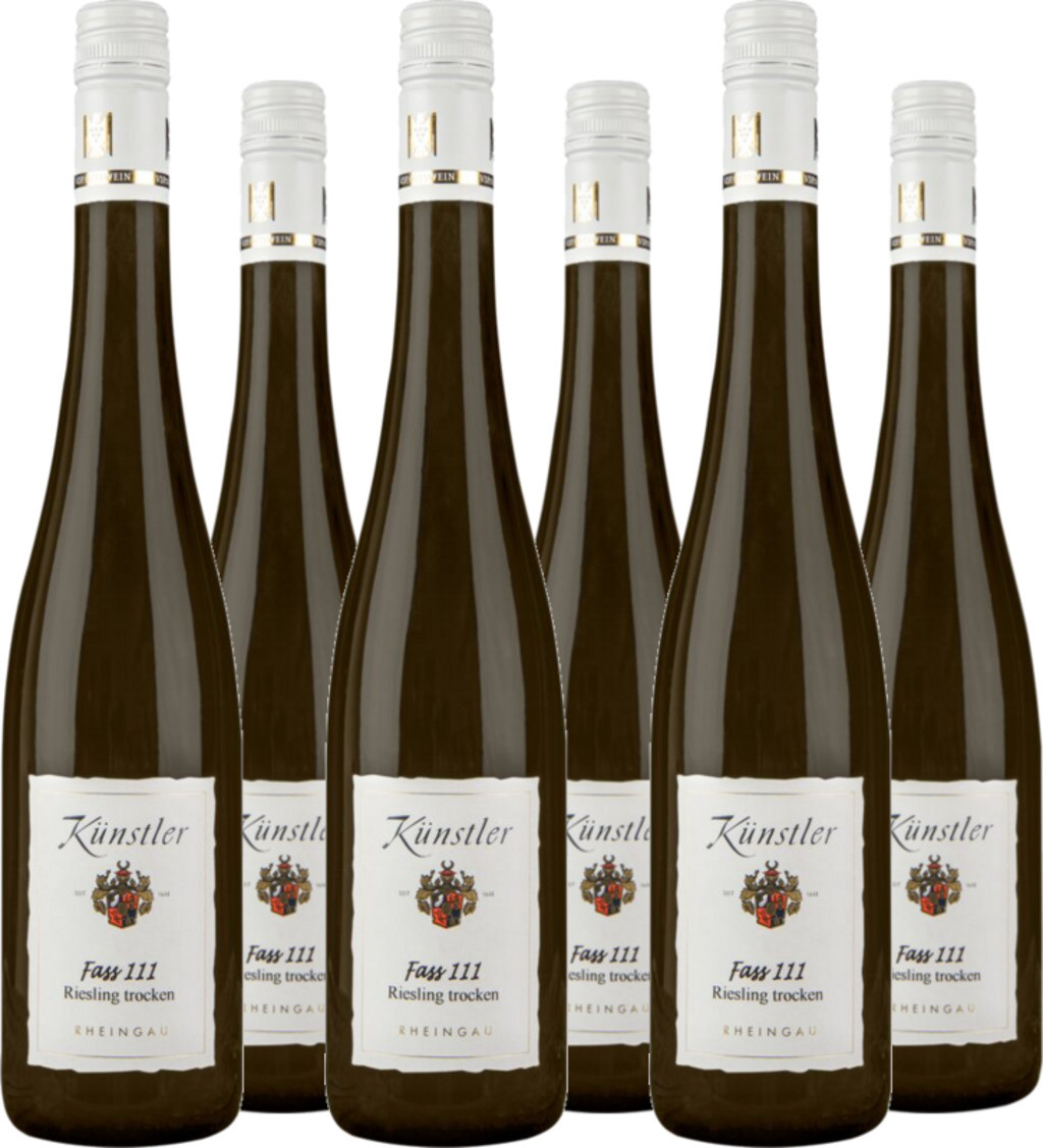 6er Vorteilspaket Künstler Riesling Faß 111 trocken QbA