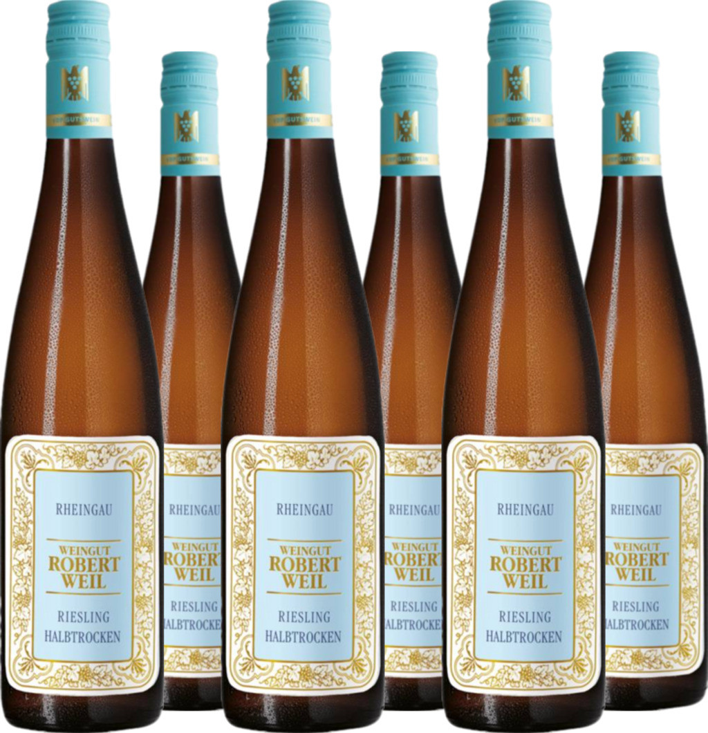 6er Vorteilspaket Riesling - VDP. Gutswein Rheingau QbA halbtrocken