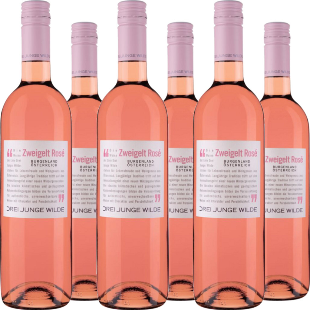 6er Vorteilspaket Zweigelt Rosé NÖ QUW Drei Junge Wilde