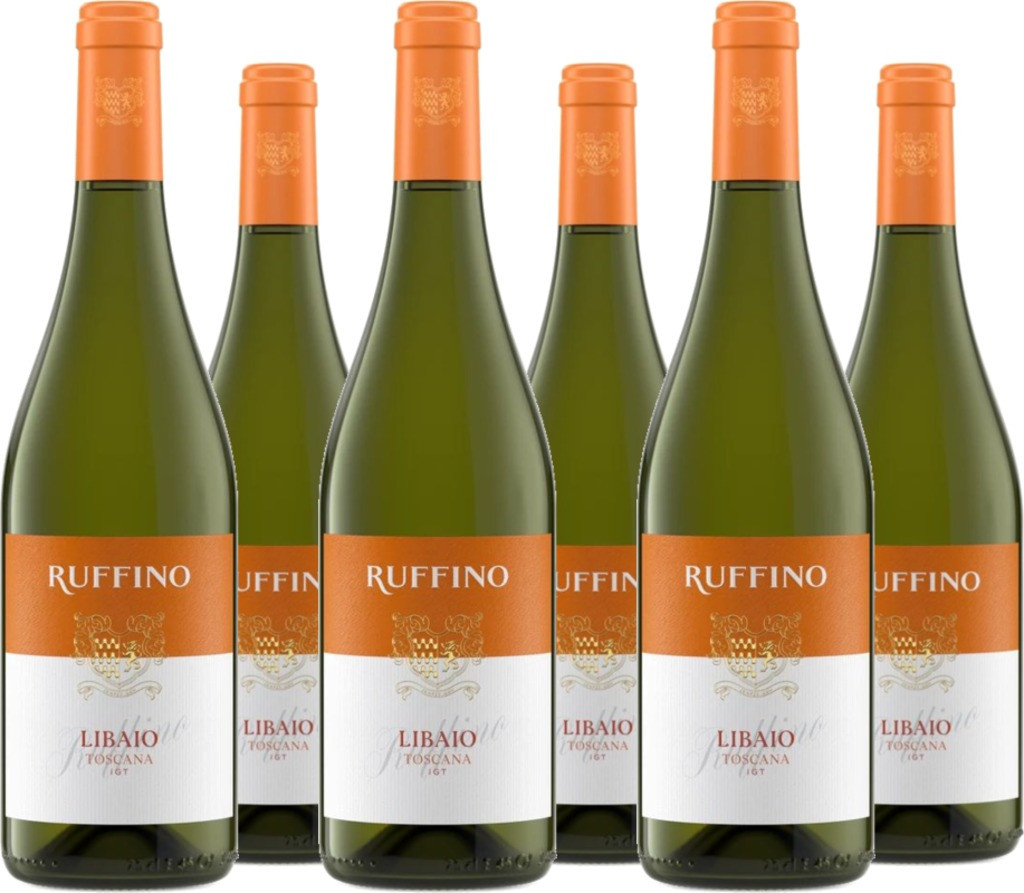 6er Vorteilspaket Ruffino Chardonnay Libaio Toscana IGT