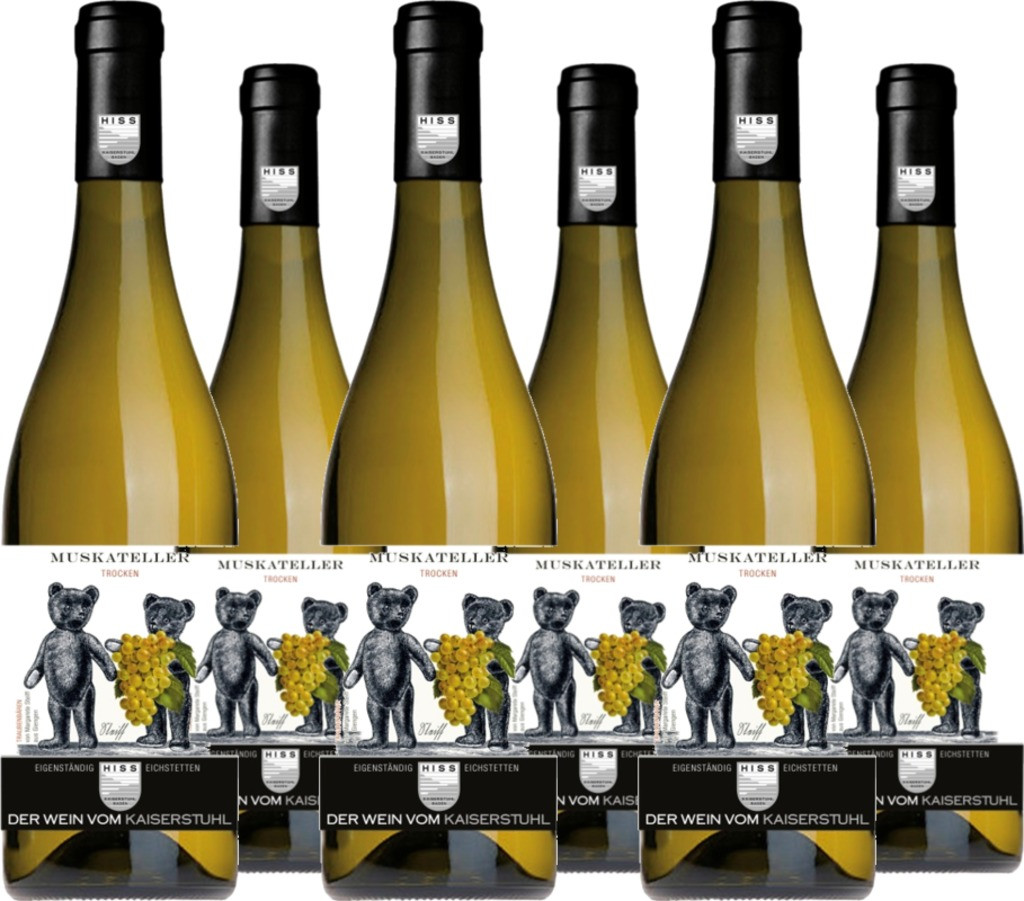 6er Vorteilspaket Muskateller trocken Weingut Hiss