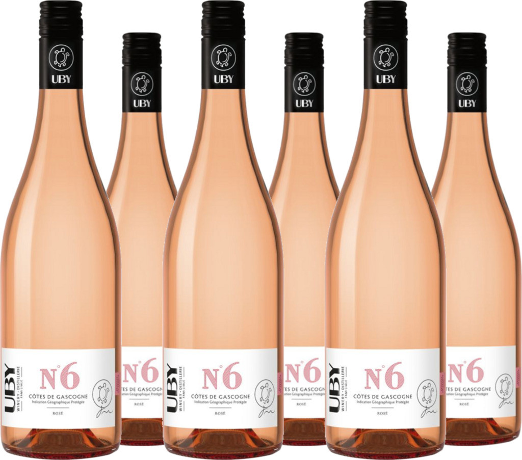 6er Vorteilspaket Uby No. 6 Rosé Côtes de Gascogne IGP