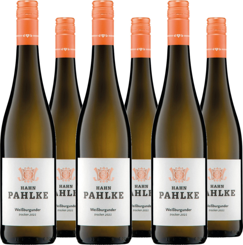 6er Vorteilspaket Weißburgunder Gutswein trocken Weingut Hahn Pahlke QbA