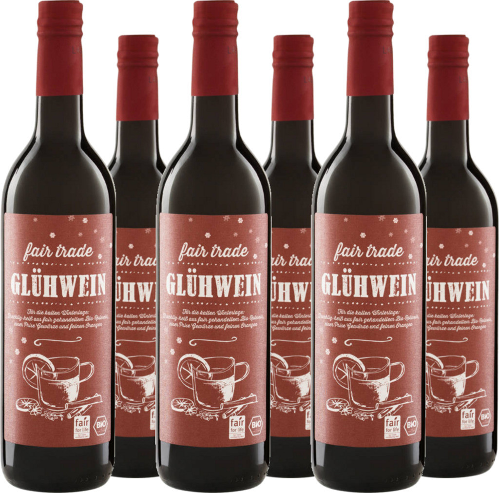 6er Vorteilspaket Fair Trade Glühwein Rot