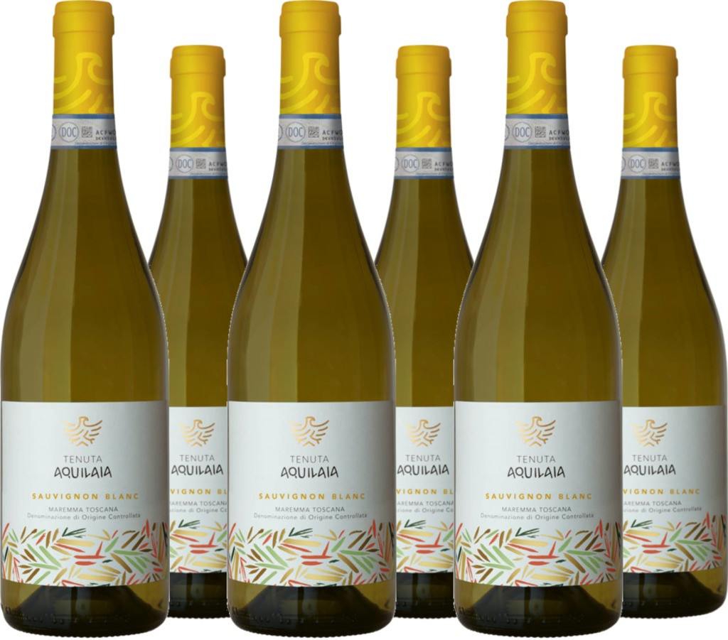 6er Vorteilspaket Aquilaia Sauvignon Blanc Maremma Toscana DOC