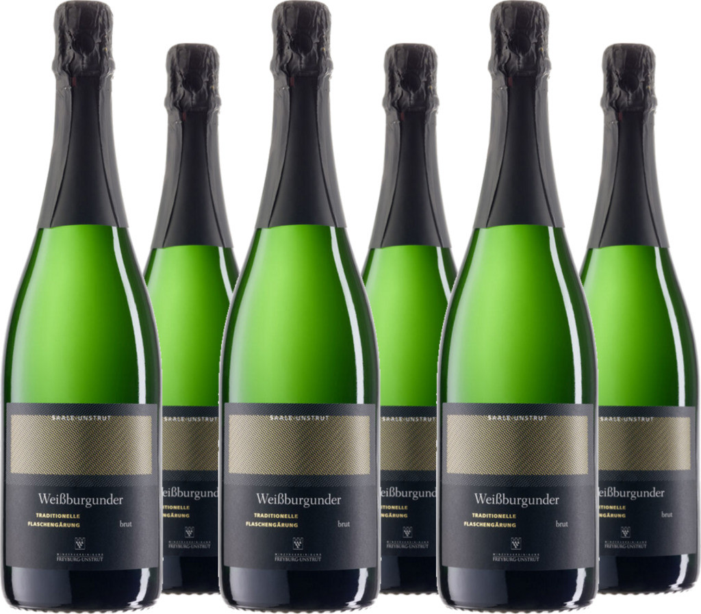 6er Vorteilspaket Weißburgunder Sekt Brut Saale-Unstrut