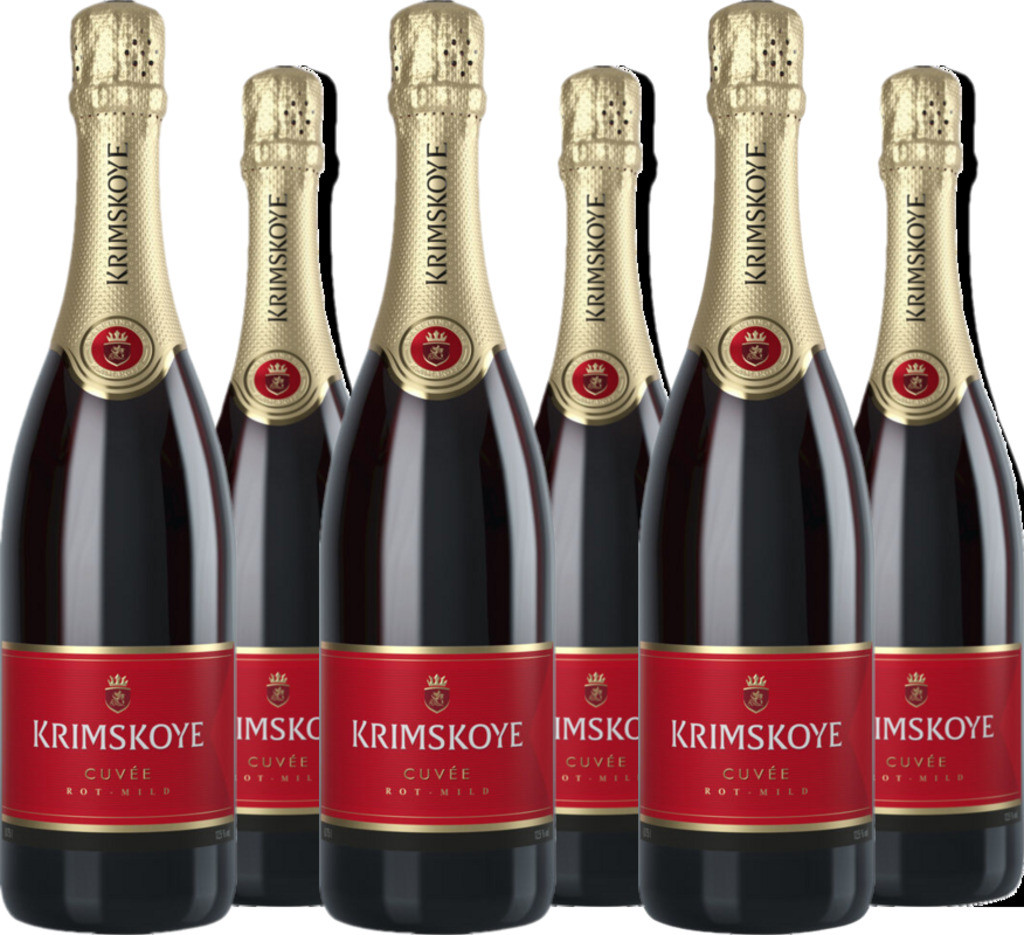 6er Vorteilspaket Krimsekt Cuvée rot mild