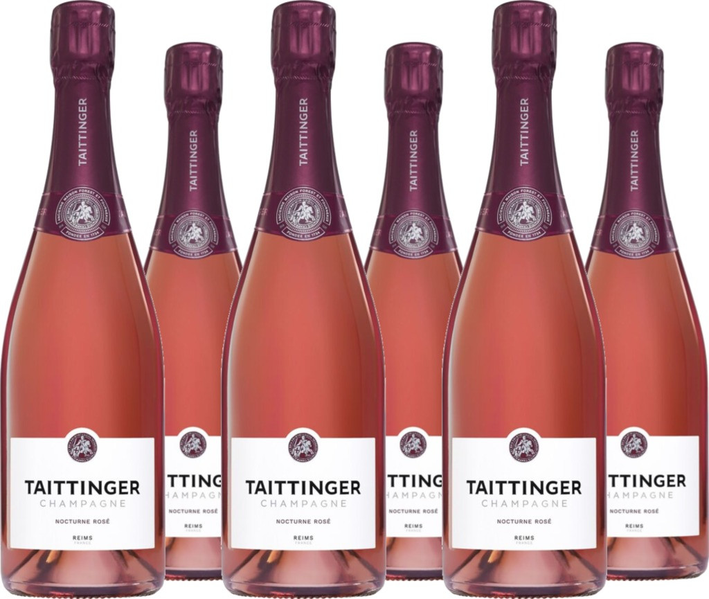 6er Vorteilspaket Champagne Taittinger Nocturne Sec City Lights Rosé