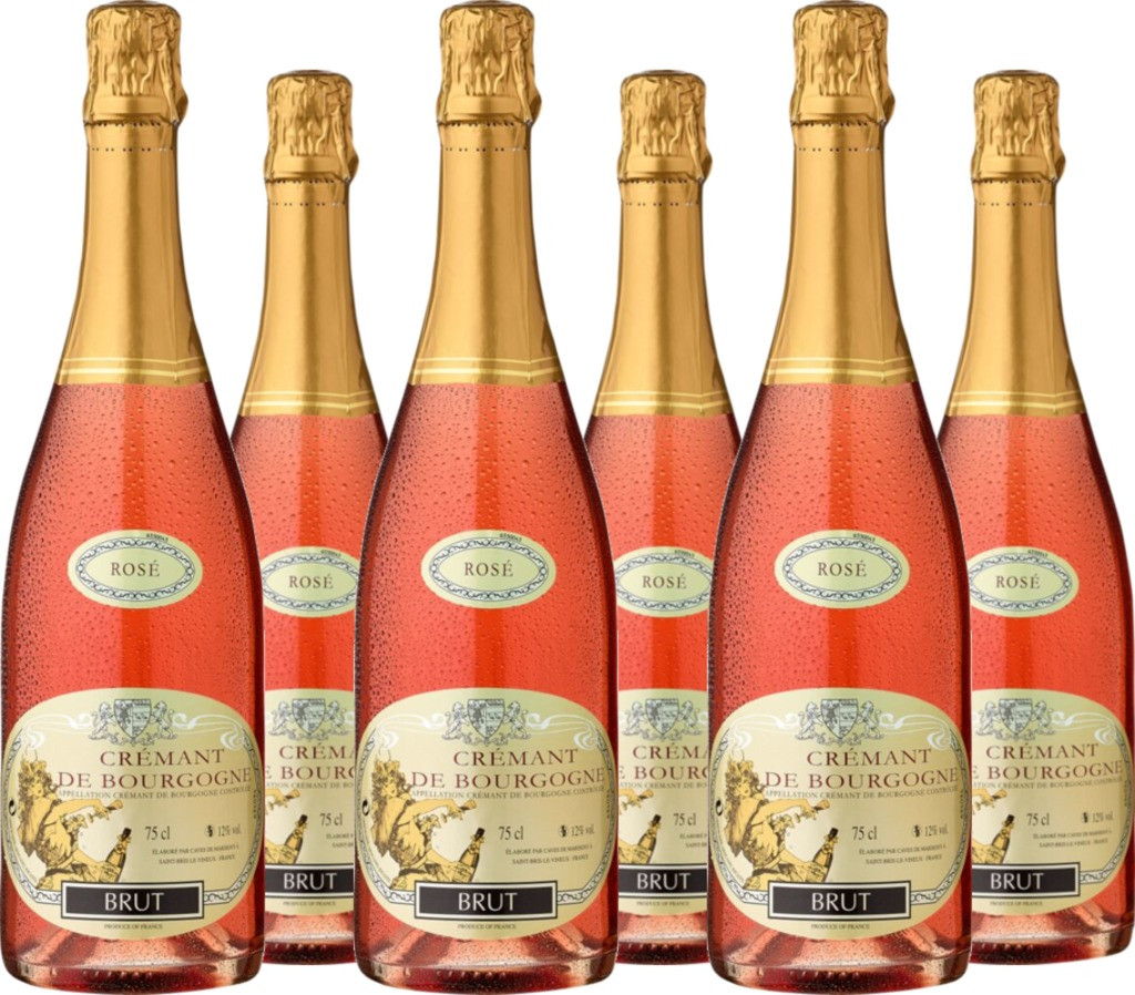 6er Vorteilspaket Caves de Marsigny Crémant de Bourgogne Rosé Brut AOC