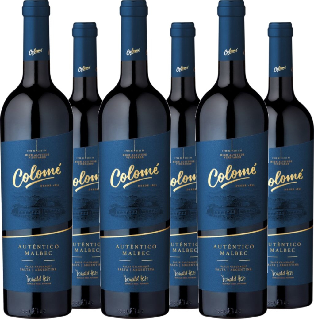 6er Vorteilspaket Colomé Auténtico Malbec  Valle Calchaquí