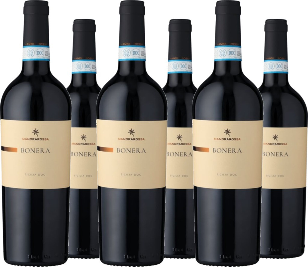 6er Vorteilspaket Mandrarossa Bonera Rosso Terre Siciliane IGT
