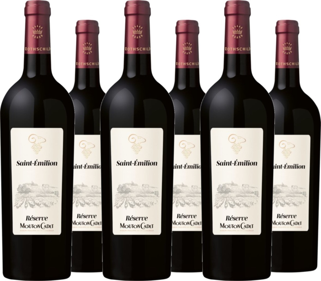6er Vorteilspaket Mouton Cadet Réserve Saint-Emilion AOC