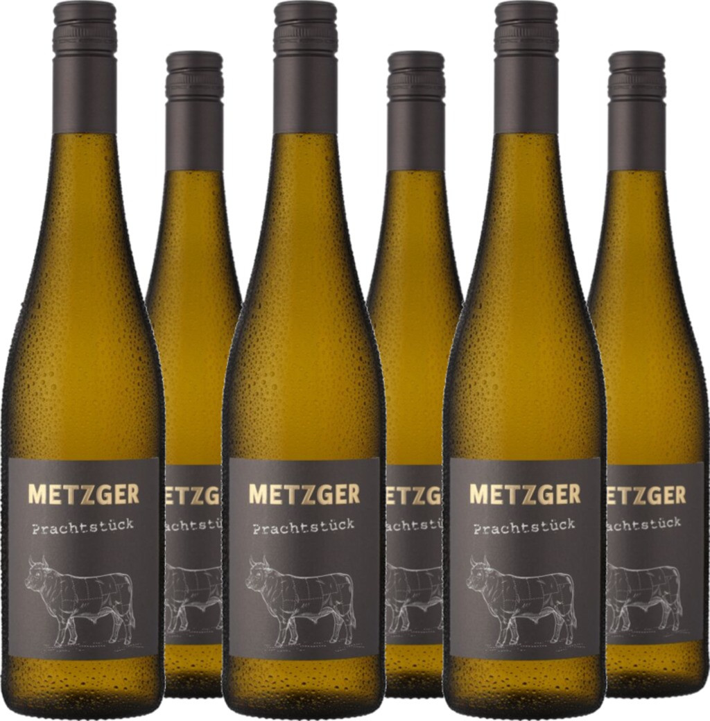 6er Vorteilspaket Metzger 'Prachtstück' Weißburgunder Chardonnay KuhbA trocken