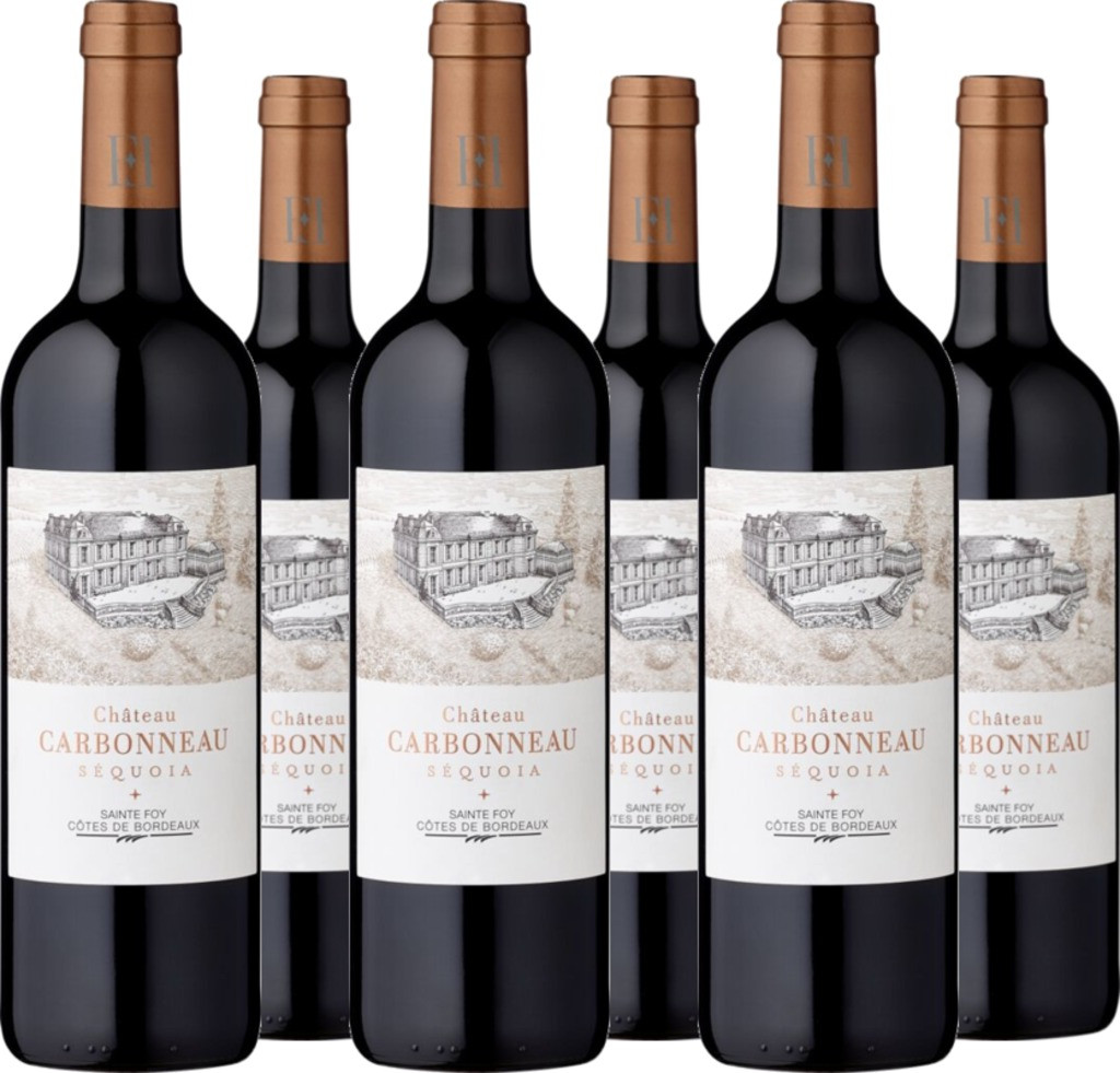 6er Vorteilspaket Château Carbonneau Sequoia Sainte Foy Côtes de Bordeaux AOC