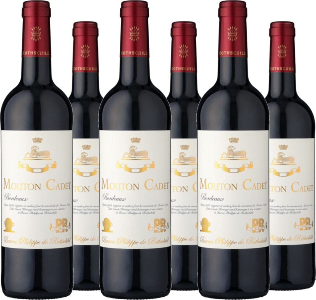 6er Vorteilspaket Baron Philippe de Rothschild Mouton Cadet Héritage Bordeaux AOC