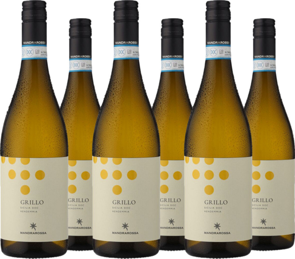 6er Vorteilspaket Mandrarossa Costadune Grillo Bianco Sicilia DOC