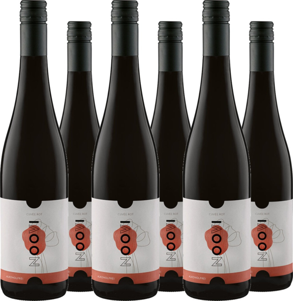 6er Vorteilspaket NOOVI Cuvée Rot - alkoholfreier Wein