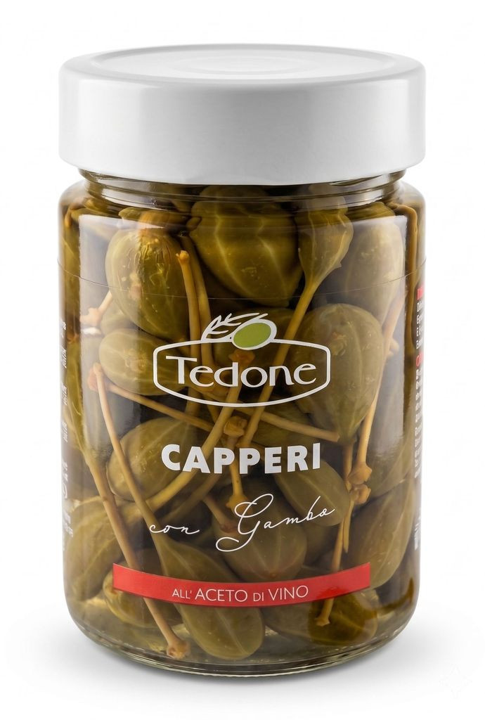 Tedone Capperi con Gambo (Kapern in Weinessig) (290g)