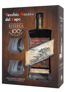 Vecchio Amaro del Capo Riserva Gepa Con 2 Bicchieri (0,7l)  Caffo 