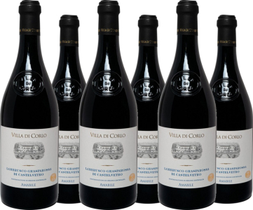 Villa di Corlo 6er Vorteilspaket Lambrusco Grasparossa DOC Amabile Tappo R. Vino Frizzante