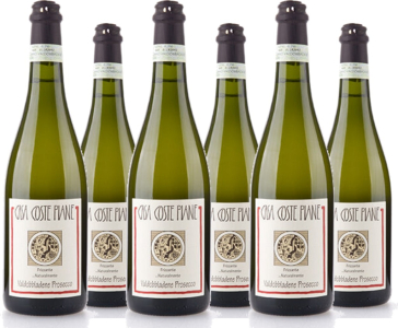 Casa Coste Piane 6er Vorteilspaket Valdobbiadene Prosecco DOCG, Frizzante Naturalmente